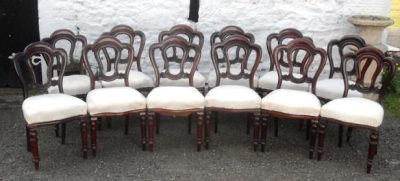 SOLD Set 12 Victorian mahogany dining chairs