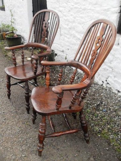 SOLD Two Victorian elm windsor chairs 18th Cent Antique Chairs 4