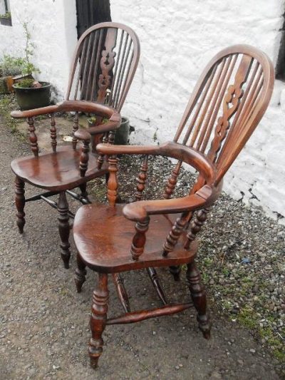 SOLD Two Victorian elm windsor chairs - Image 2