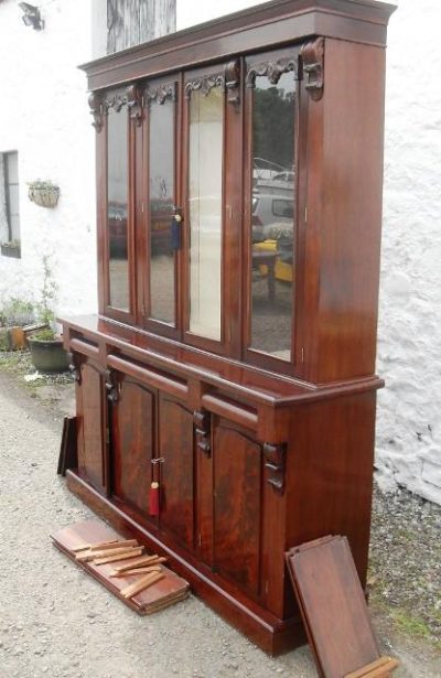 Early Victorian 4 door mahogany bookcase Antiques Scotland Antique Bookcases 4
