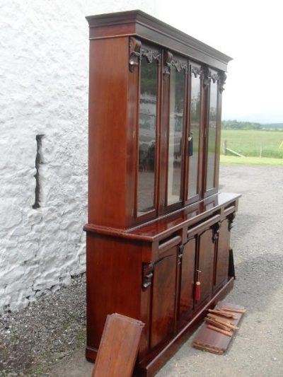 Early Victorian 4 door mahogany bookcase - Image 3