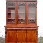 Victorian mahogany 3 door bookcase on base 19th century Antique Bookcases