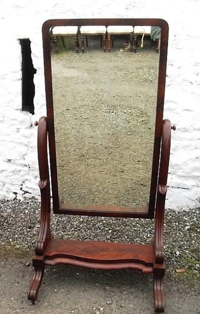 Victorian mahogany cheval mirror