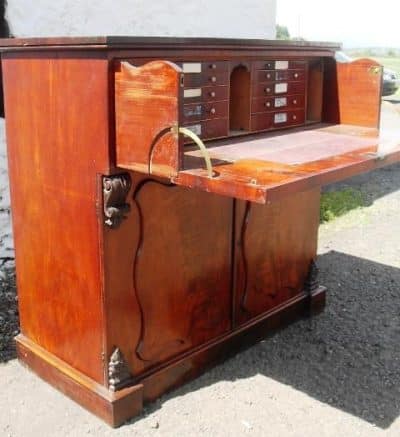 SOLD Early Victorian mahogany secretaire chest 19th century Antique Chest Of Drawers 5
