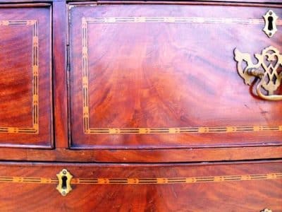 SOLD Georgian mahogany bowfront 2 over 3 chest 18th Cent Antique Chest Of Drawers 7