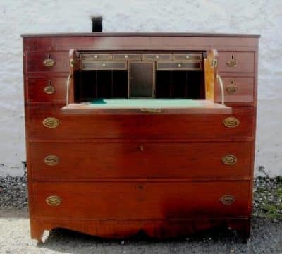 Georgian mahogany secretaire chest
