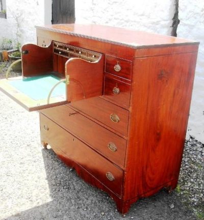 Georgian mahogany secretaire chest - Image 3