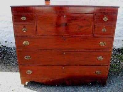 Georgian mahogany secretaire chest - Image 2