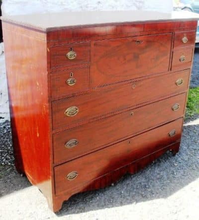 Georgian mahogany secretaire chest - Image 5