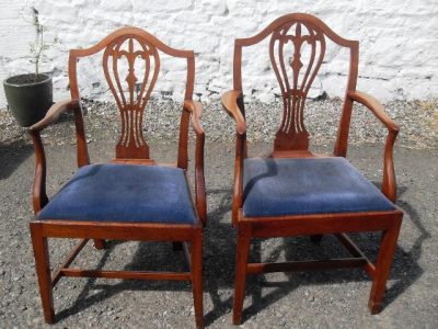 Set of 6+2 Edwardian hepplewhite revival mahogany dining chairs - Image 3