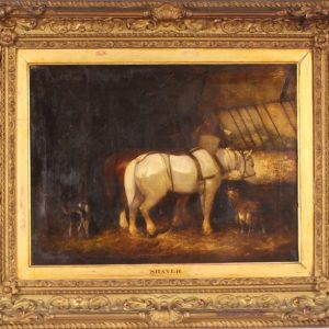 SOLD William Shayer Snr 1787-1879, stable interior Antiques Scotland Antique Art