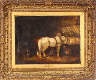 SOLD William Shayer Snr 1787-1879, stable interior Antiques Scotland Antique Art 3