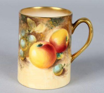 Royal Worcester fallen fruits coffee can