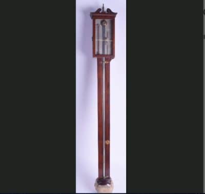 19th century mahogany stick baromiter by Cattle of London 19th century Antique Barometers 3