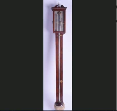 19th century mahogany stick baromiter by Cattle of London