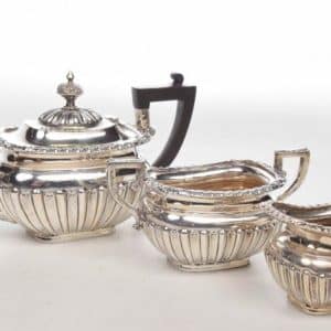 SOLD Edwardian Three piece silver tea service. Antiques Scotland Antique Furniture