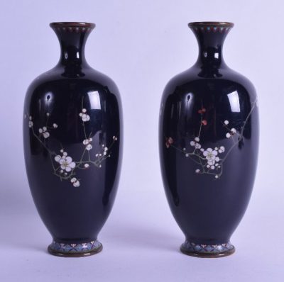 SOLD Pair of Japanese Meiji period cloisonne enamel vases, Ando Jubie Antique Art 4