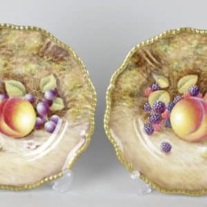 SOLD A pair of Royal Worcester porcelain fruit-painted plates. Antiques Scotland Antique Art
