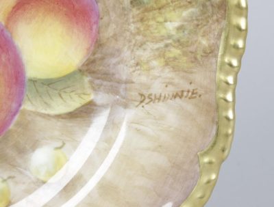 SOLD A pair of Royal Worcester porcelain fruit-painted plates. - Image 2