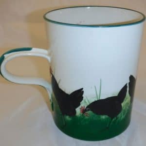 Wemyss ware quart mug decorated with chickens and cockerel Antiques Scotland Antique Ceramics