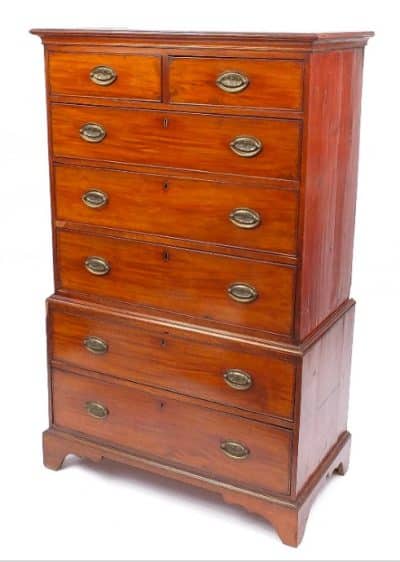 Cottaged sized Georgian mahogany chest on chest Antiques Scotland Antique Chest Of Drawers 3