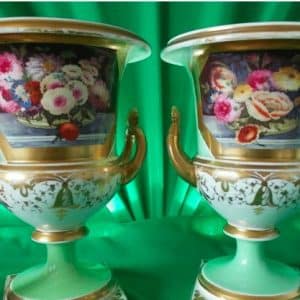 SOLD Fine pair Victorian Campana vases Antiques Scotland Antique Ceramics