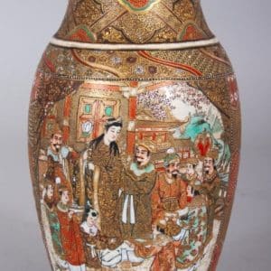 EARLY 20TH CENTURY JAPANESE SATSUMA EARTHENWARE VASE Antiques Scotland Antique Art