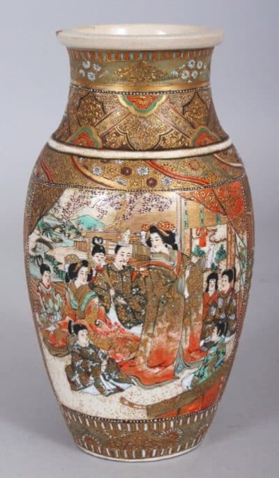 EARLY 20TH CENTURY JAPANESE SATSUMA EARTHENWARE VASE - Image 3