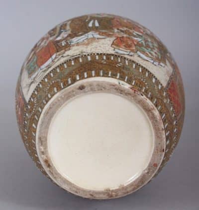 EARLY 20TH CENTURY JAPANESE SATSUMA EARTHENWARE VASE - Image 7