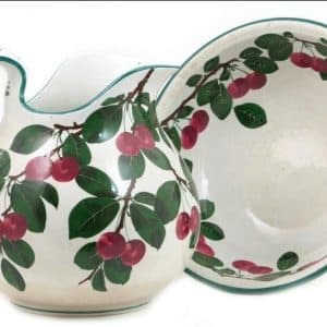 Wemyss Ure & Basin decorated with cherries Antiques Scotland Antique Art