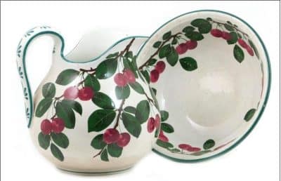 Wemyss Ure & Basin decorated with cherries Antiques Scotland Antique Art 3