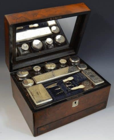 Victorian Burr Walnut fitted work box. Antiques Scotland Antique Furniture 3