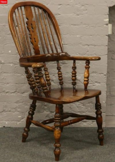 Victorian pad arm elm and ash Windsor Chair