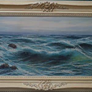 Seascape Oil on canvas 20th century Antique Art