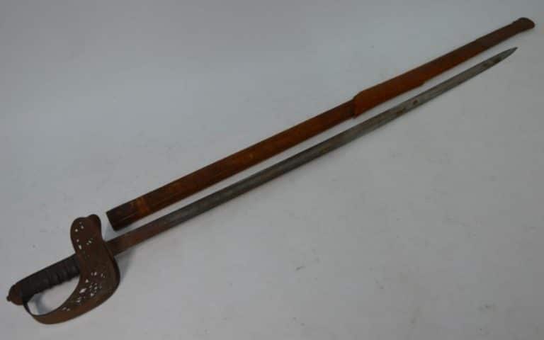 19th cent Scottish officers basket-hilt sword