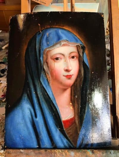 The restoration of the 17th cent Blue Madonna The blue Madona Miscellaneous 5