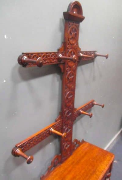 A Victorian carved oak hallstand - Image 3