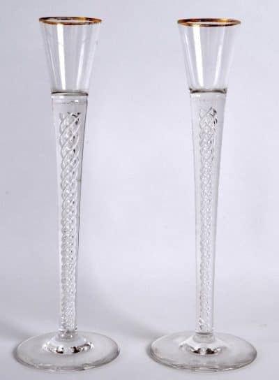 Pair Georgian style airtwist glasses Airtwist Collectors Glass 3