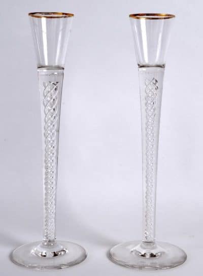 Pair Georgian style airtwist glasses