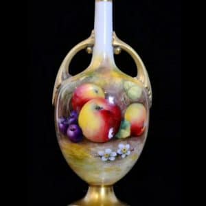SOLD Royal Worcester Vase ‘Fallen Fruits’ George Moseley. Antiques Scotland Antique Art