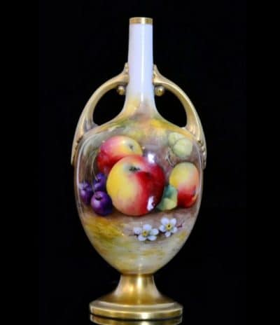 SOLD Royal Worcester Vase ‘Fallen Fruits’ George Moseley. Antiques Scotland Antique Art 3