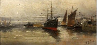 Eugene Galien Laloue. Paris (1854-1941) Oil Painting 19th century Antique Art 3