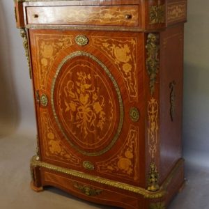 SOLD French Kingwood Marquetry Ormolu Mounted Pier Cabinet Antique Antique Art