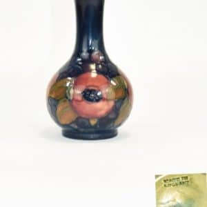 SOLD William Moorcroft Small Bottle Shaped Vase, Pomegranates Antiques Scotland Antique Ceramics