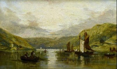 SAM BOUGH R.S.A. (1822-1878) Scottish Salmon fishing Antique paintings Glasgow Antique Art 3