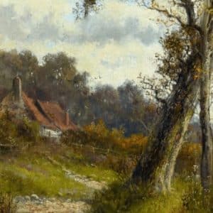 ABRAHAM HULK Junior (1851-1922) Pair Rural landscapes Abraham Hulk Jnr Antique Art