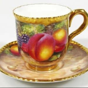 SOLD Worcester hand painted fruit pattern cabinet cup and saucer Antiques Scotland Antique Ceramics 3