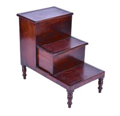 SOLD Georgian Mahogany Library Steps 18th Cent Antique Chairs 3