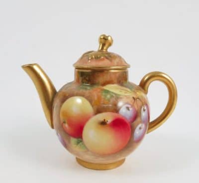 SOLD Worcester fallen fruits miniature teapot Antiques Scotland Antique Art 3
