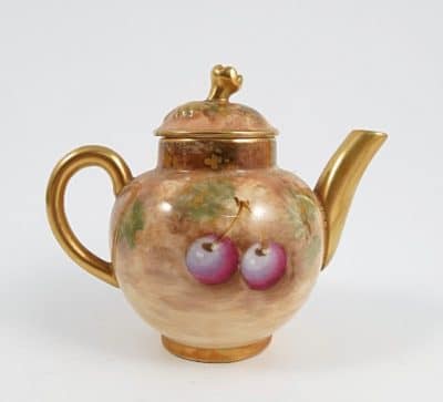 SOLD Worcester fallen fruits miniature teapot Antiques Scotland Antique Art 5